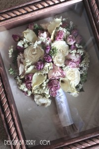 roses, calla lilies and hydrangea preserved